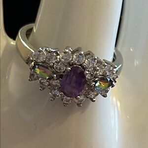 Sterling Amethyst & Mystic Topaz Ring